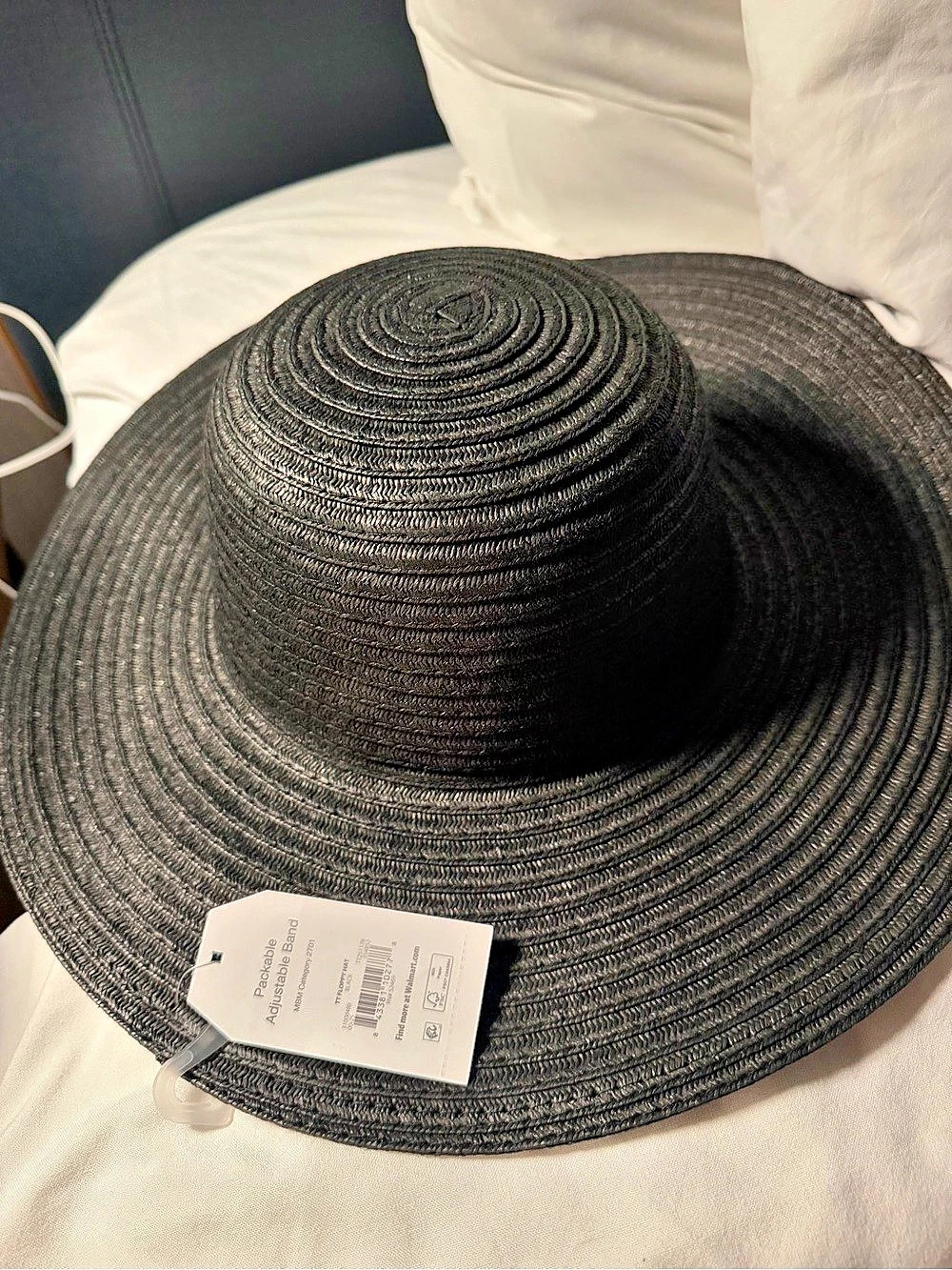 Time and Tru Women's Black Floppy Sun Hat with Wide Brim